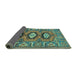 Sideview of Persian Turquoise Traditional Rug, tr4035turq