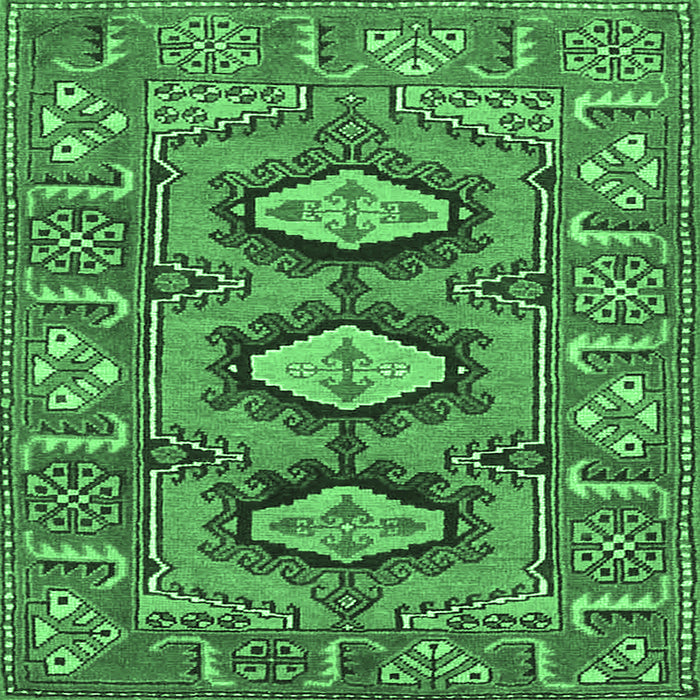 Square Persian Emerald Green Traditional Rug, tr4035emgrn