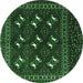 Round Persian Emerald Green Traditional Rug, tr4036emgrn