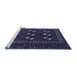 Sideview of Machine Washable Persian Blue Traditional Rug, wshtr4036blu