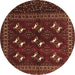 Round Machine Washable Persian Brown Traditional Rug, wshtr4036brn