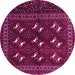 Round Persian Pink Traditional Rug, tr4036pnk