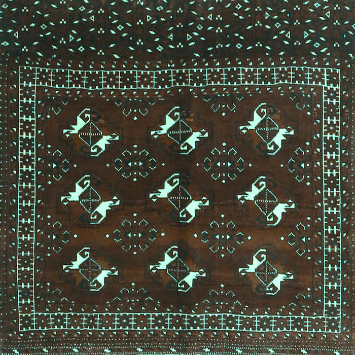 Square Persian Turquoise Traditional Rug, tr4036turq