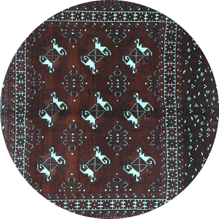 Round Machine Washable Persian Light Blue Traditional Rug, wshtr4036lblu