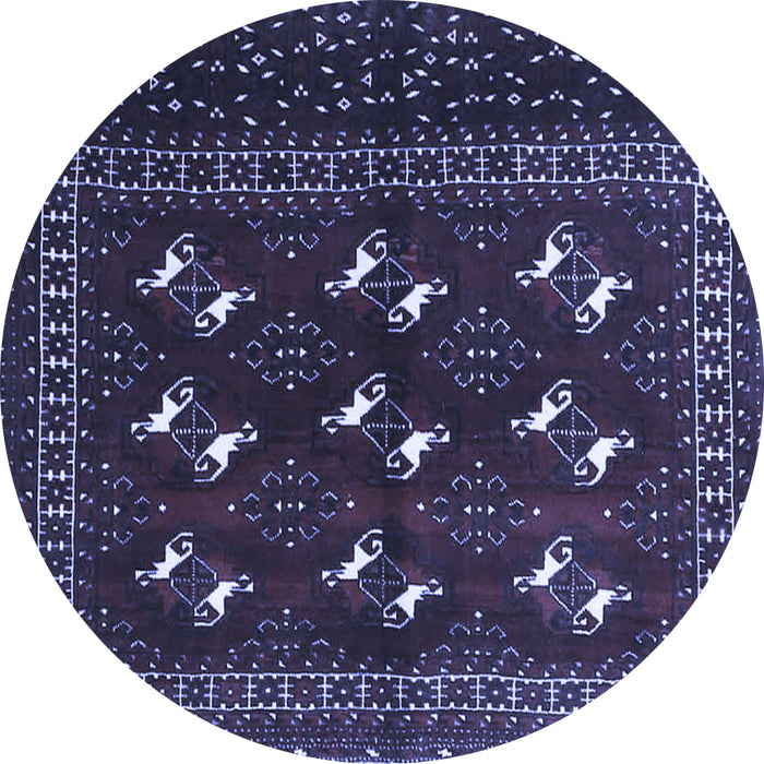 Round Machine Washable Persian Blue Traditional Rug, wshtr4036blu