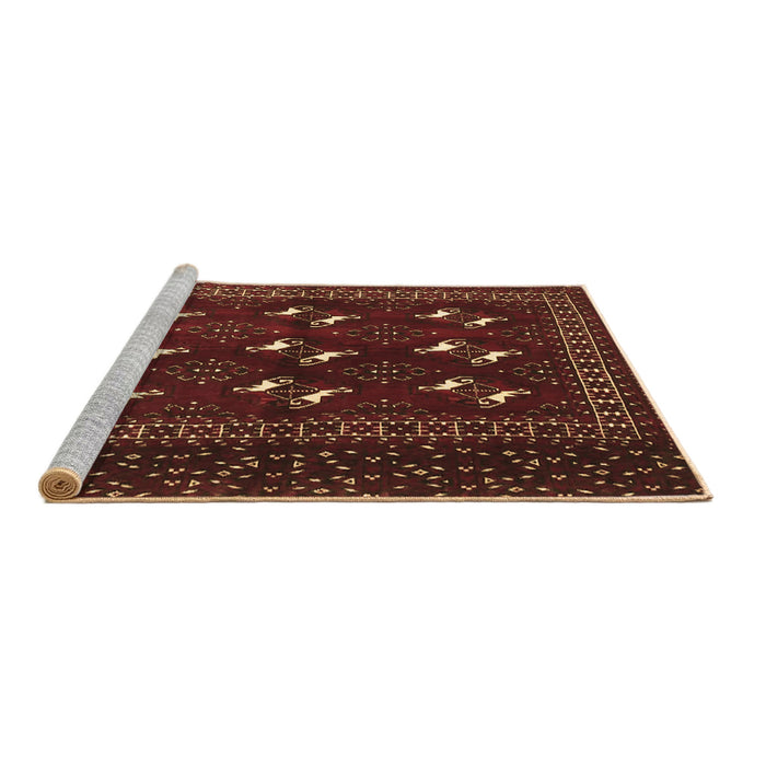 Sideview of Machine Washable Persian Brown Traditional Rug, wshtr4036brn