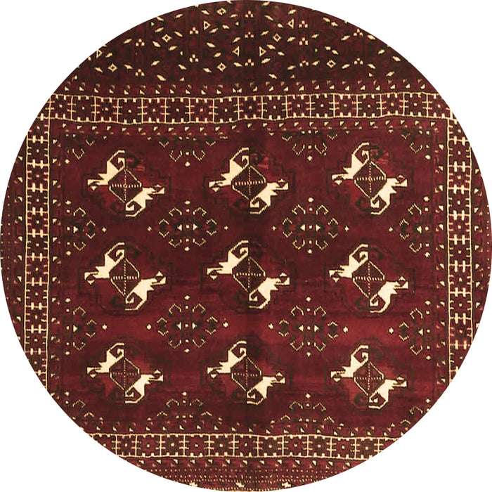 Round Persian Brown Traditional Rug, tr4036brn