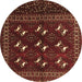Round Persian Brown Traditional Rug, tr4036brn