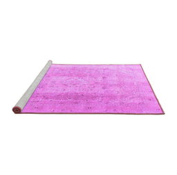 Sideview of Machine Washable Persian Purple Traditional Area Rugs, wshtr4037pur