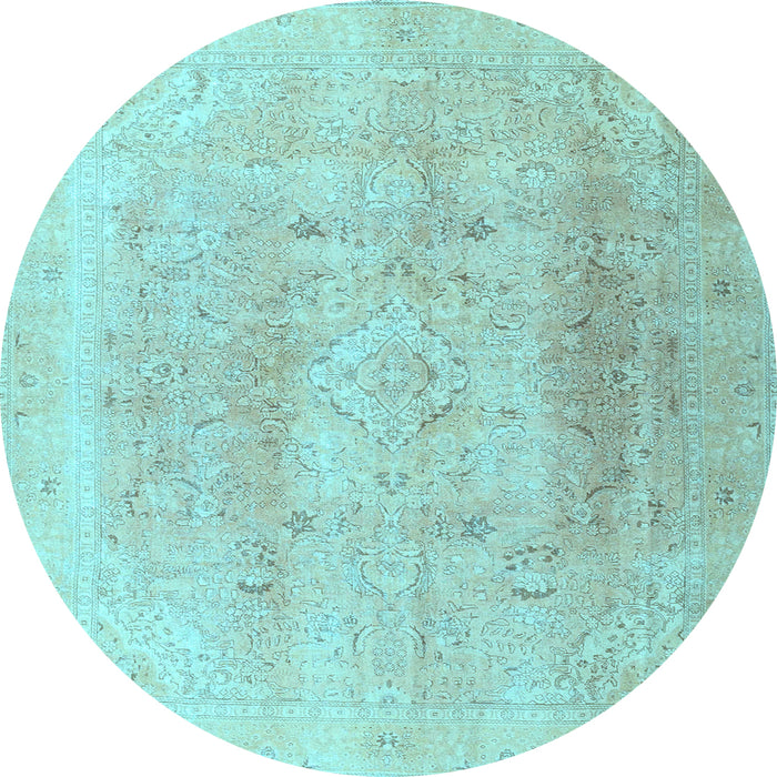 Round Persian Light Blue Traditional Rug, tr4037lblu