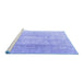 Sideview of Machine Washable Persian Blue Traditional Rug, wshtr4037blu