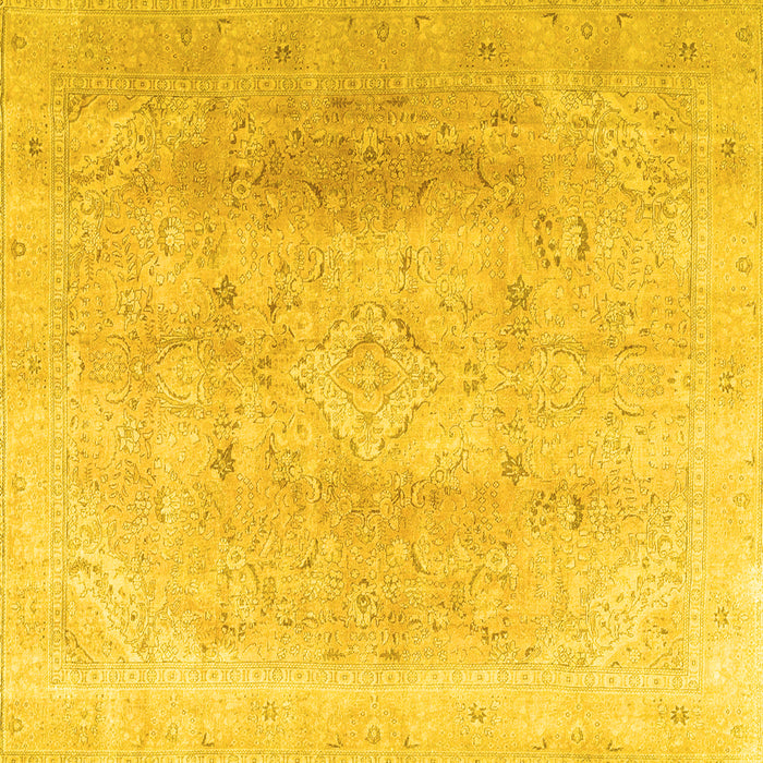 Square Persian Yellow Traditional Rug, tr4037yw