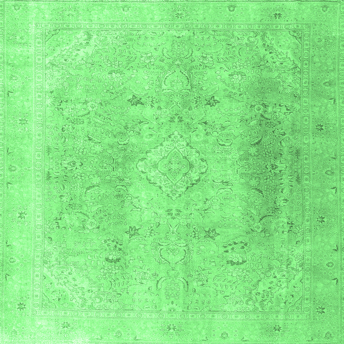 Square Persian Emerald Green Traditional Rug, tr4037emgrn