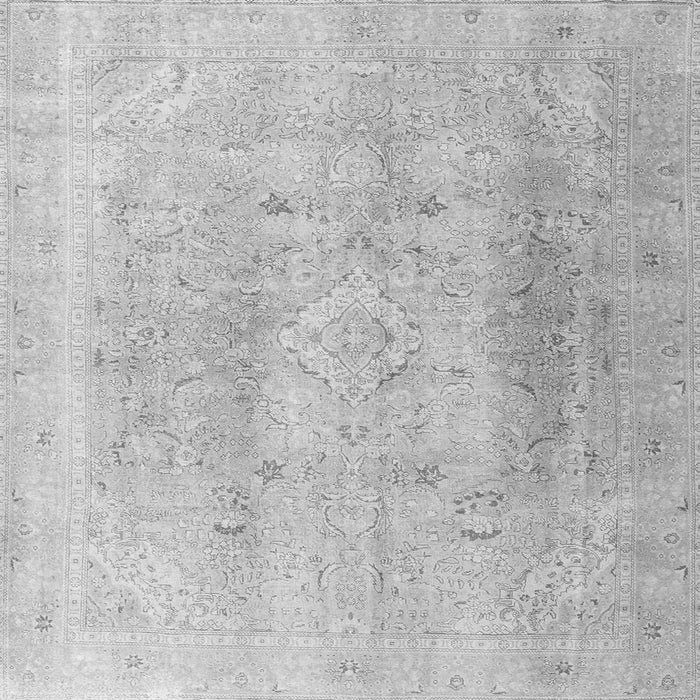 Round Machine Washable Persian Gray Traditional Rug, wshtr4037gry