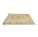 Sideview of Machine Washable Traditional Brown Gold Rug, wshtr4038