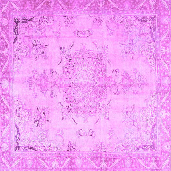 Square Machine Washable Persian Purple Traditional Area Rugs, wshtr4038pur