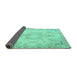 Sideview of Persian Turquoise Traditional Rug, tr4038turq