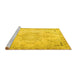 Sideview of Machine Washable Persian Yellow Traditional Rug, wshtr4038yw