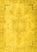 Machine Washable Persian Yellow Traditional Rug, wshtr4038yw