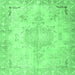 Square Persian Emerald Green Traditional Rug, tr4038emgrn