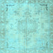 Square Persian Light Blue Traditional Rug, tr4038lblu
