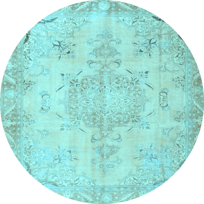 Round Persian Light Blue Traditional Rug, tr4038lblu