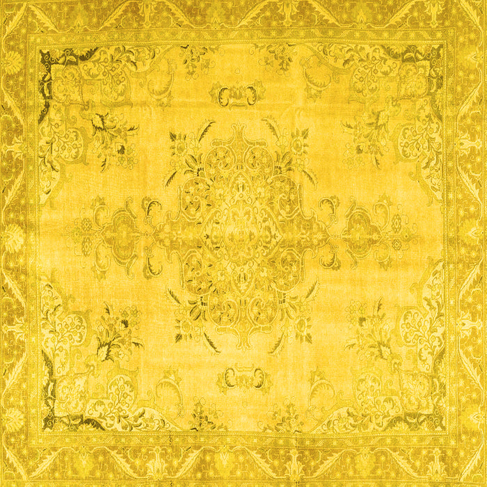 Square Persian Yellow Traditional Rug, tr4038yw