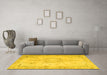 Machine Washable Persian Yellow Traditional Rug in a Living Room, wshtr4038yw