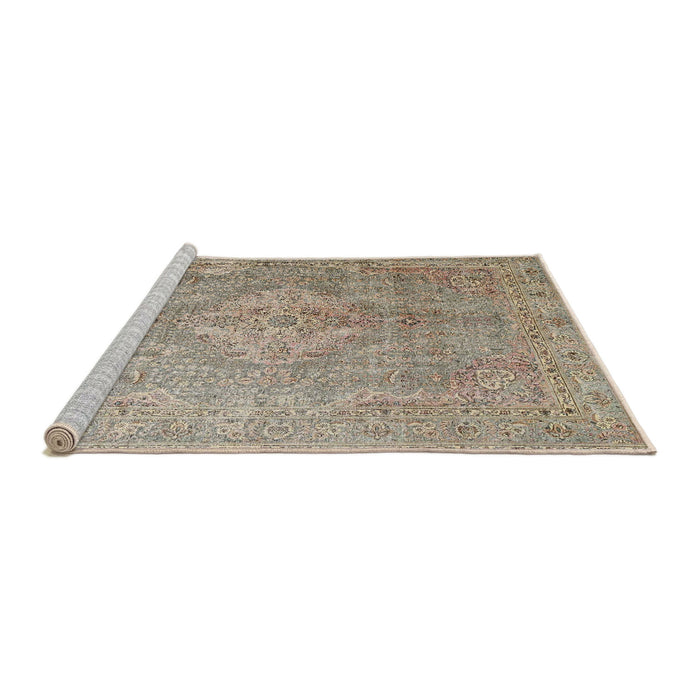 Sideview of Machine Washable Traditional Dark Almond Brown Rug, wshtr4039