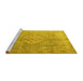 Sideview of Machine Washable Persian Yellow Traditional Rug, wshtr4039yw