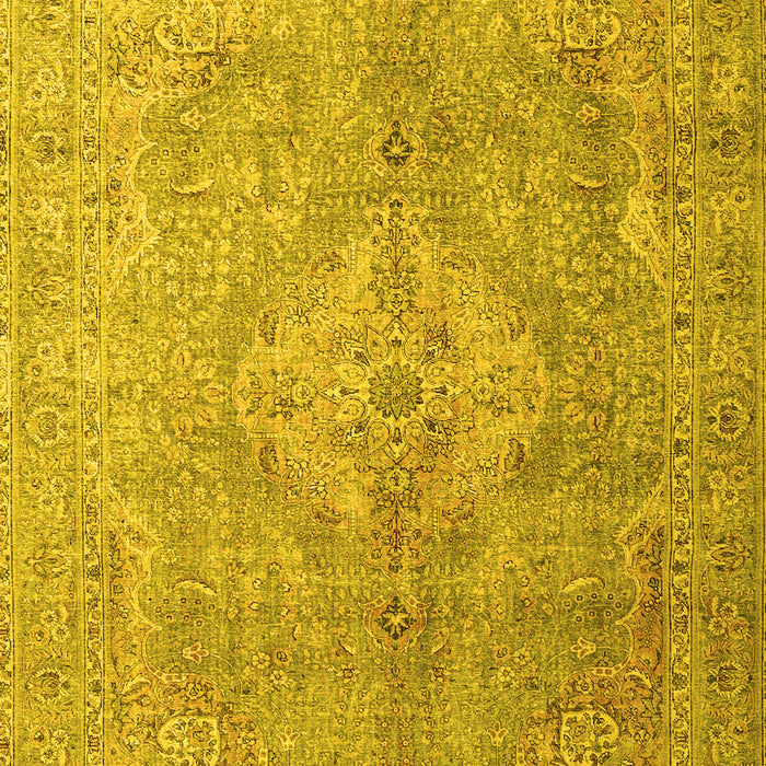 Machine Washable Persian Yellow Traditional Rug, wshtr4039yw