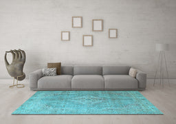 Machine Washable Persian Light Blue Traditional Rug in a Living Room, wshtr4039lblu