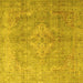Square Persian Yellow Traditional Rug, tr4039yw