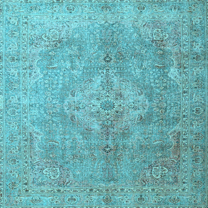 Square Machine Washable Persian Light Blue Traditional Rug, wshtr4039lblu