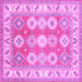 Square Geometric Purple Traditional Rug, tr403pur