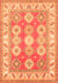 Serging Thickness of Machine Washable Geometric Orange Traditional Area Rugs, wshtr403org