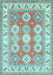 Geometric Light Blue Traditional Rug, tr403lblu