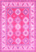 Machine Washable Geometric Pink Traditional Rug, wshtr403pnk