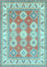 Machine Washable Geometric Light Blue Traditional Rug, wshtr403lblu