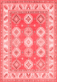 Geometric Red Traditional Rug, tr403red