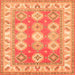 Serging Thickness of Geometric Orange Traditional Rug, tr403org