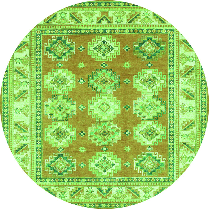 Machine Washable Geometric Green Traditional Area Rugs, wshtr403grn