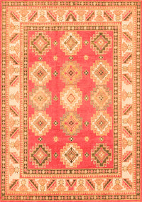 Geometric Orange Traditional Rug, tr403org