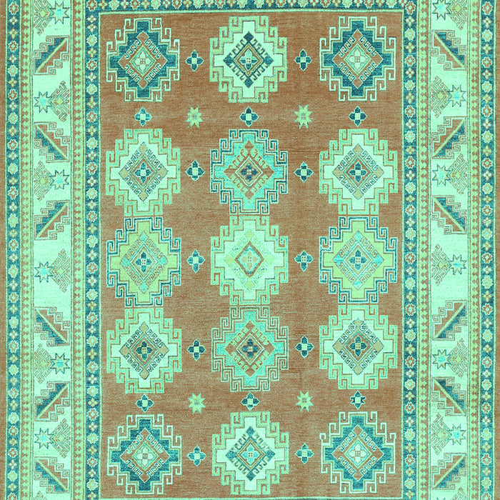 Machine Washable Geometric Turquoise Traditional Area Rugs, wshtr403turq