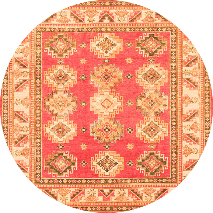 Machine Washable Geometric Orange Traditional Area Rugs, wshtr403org