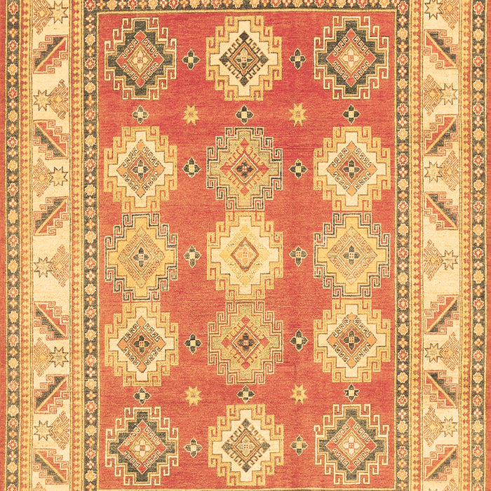 Machine Washable Geometric Brown Traditional Rug, wshtr403brn