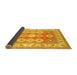 Sideview of Geometric Yellow Traditional Rug, tr403yw