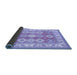 Sideview of Geometric Blue Traditional Rug, tr403blu