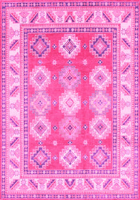 Geometric Pink Traditional Rug, tr403pnk