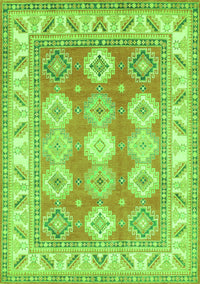 Geometric Green Traditional Rug, tr403grn